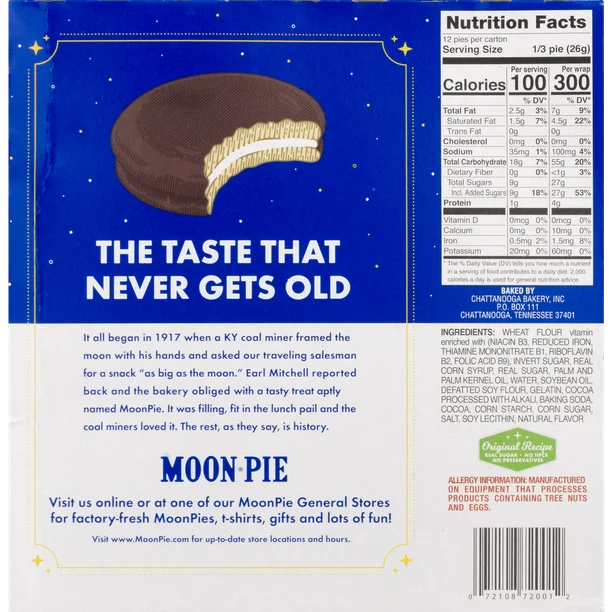 Moon Pie Double Decker Chocolate Marshmallow Sandwich, 2.75 Oz., 12 Count