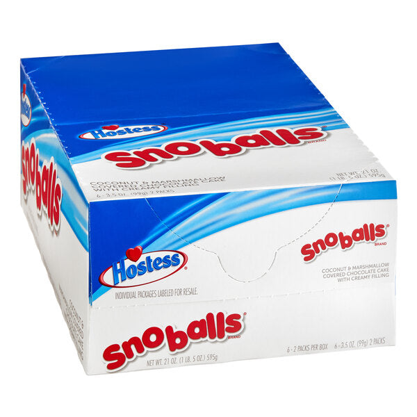 Hostess Snoballs Chocolate Cake with Creamy Filling 3.50 oz (pack of 6)