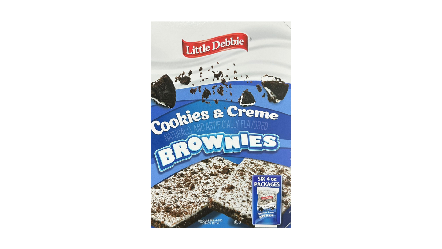Little Debbie Cookies & Creme Brownies. 4oz (6 Pack)