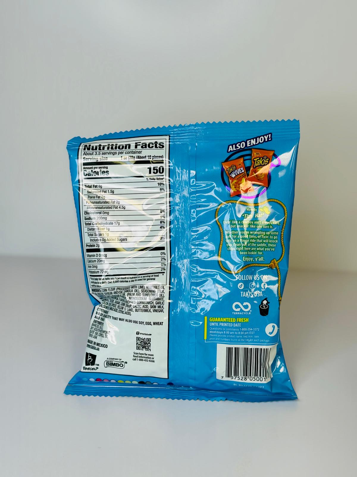 Takis Buckin' Ranch® Non - Spicy (Artificially Flavored ) 3.25 oz (92.3g) (20 pack)