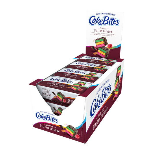 The Original Cakebites by Cookies, Grab-and-Go Bite-Sized Snack, Classic Italian Rainbow (12 Pack)