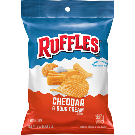 Ruffles Cheddar & Sour Cream, 2 1/8oz (24 Pack)