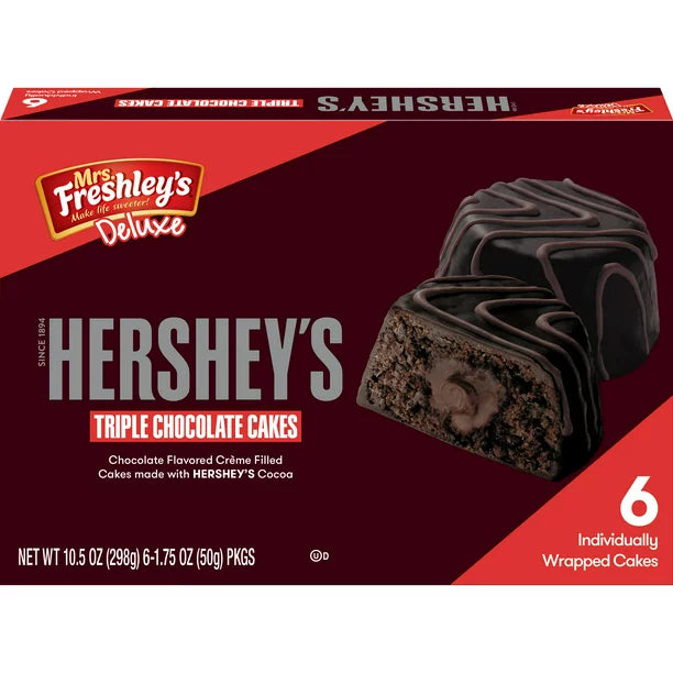 Mrs. Freshley's Deluxe Hershey's Triple Chocolate Cakes, 3.5oz (8 Pack)