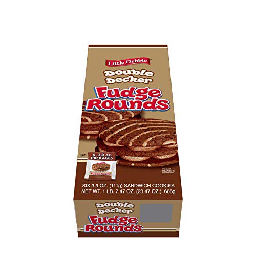 Little Debbie Large Sized Double Decker Rounds, Individually Wrapped (Fudge, Pack Of 6)