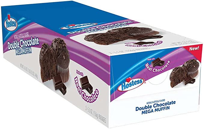 Hostess Jumbo Muffins, Double Chocolate, 5oz (Pack of 3)