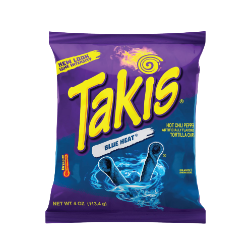 Takis Blue Heat® Hot Chili Pepper (Artificially Flavored Tortilla Chips) 4oz (113.4g) (20 Pack)