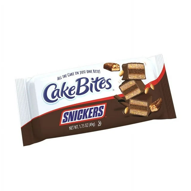 The Original Cakebites by Cookies United, Grab-and-Go Bite-Sized Snack, Snickers, 12 Pack of 3 Cookies