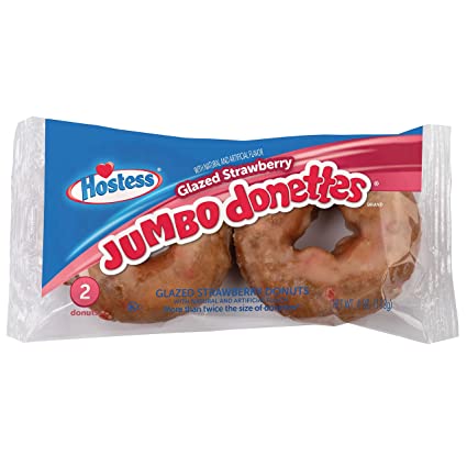 Hostess Donettes Glazed Strawberry - Jumbo 6/2pk