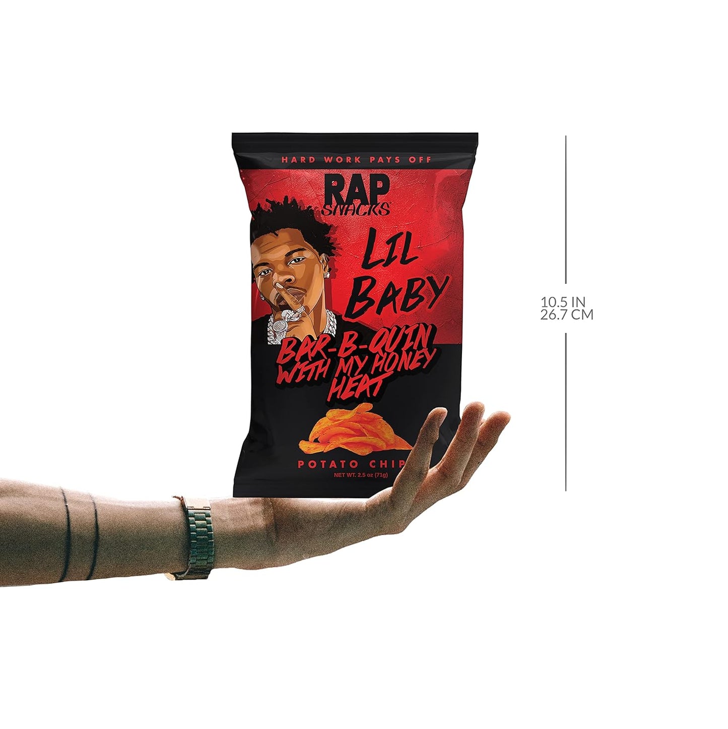 Rap Snacks Lil Baby Bar-B-Quin' With My Honey Heat Potato Chips 2.5 Oz