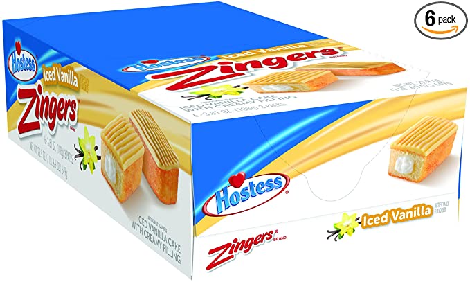 Hostess Zingers, Iced Vanilla, 3.81 Ounce (Pack of 6)