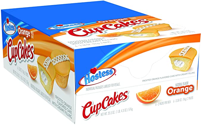 Hostess Orange Cupcakes | 3.27 Oz | 6 Count (12 Total Cupcakes)