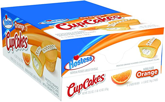 Hostess Orange Cupcakes | 3.27 Oz | 6 Count (12 Total Cupcakes)