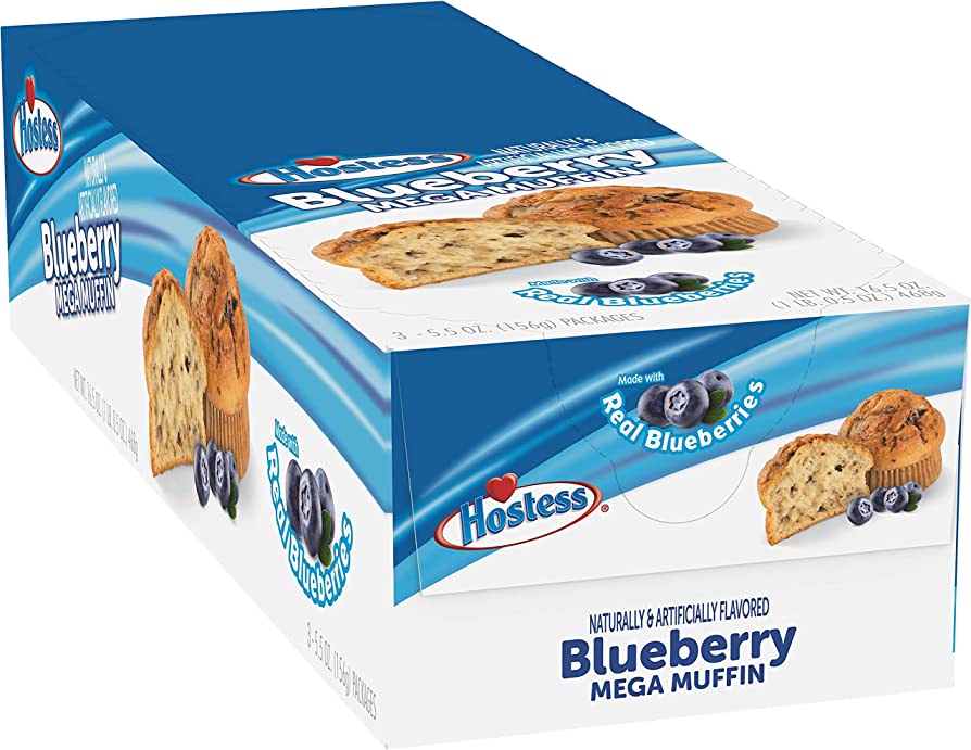 Hostess Jumbo Muffins, Blueberry, 5oz (Pack of 3)