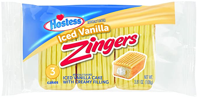 Hostess Zingers, Iced Vanilla, 3.81 Ounce (Pack of 6)