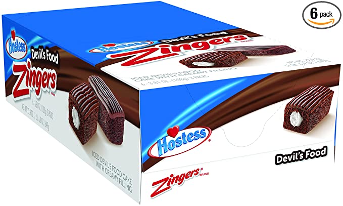 Hostess Zingers, Devil`s Food, 3.81 Ounce (Pack of 6)