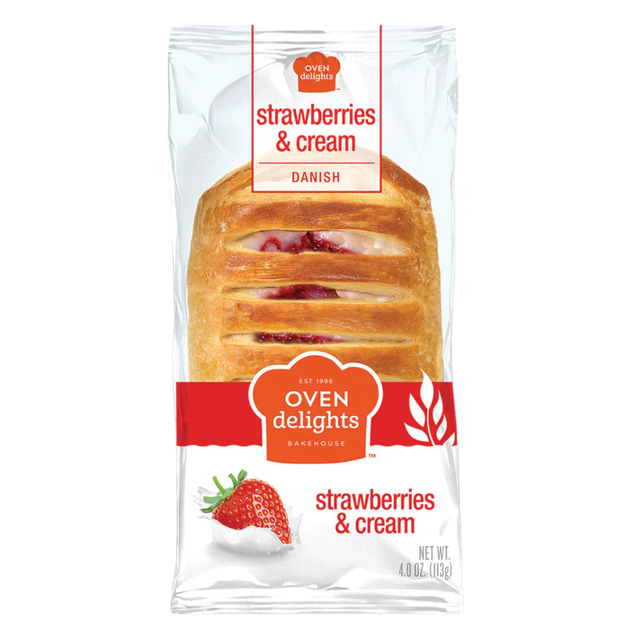 Oven Delights, Strawberry & Cream Danish, 4oz (6 Pack)