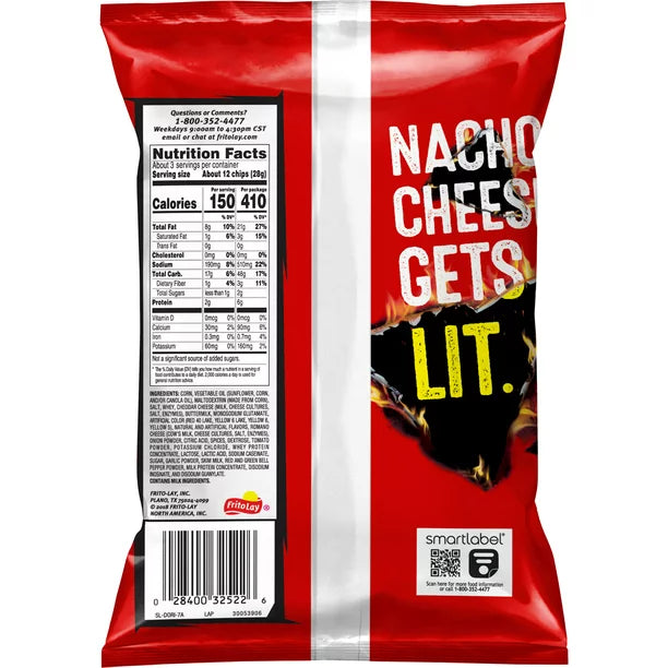 Doritos Flamin' Hot Nacho Flavored Tortilla Chips, 2 1/2oz (24 Pack)