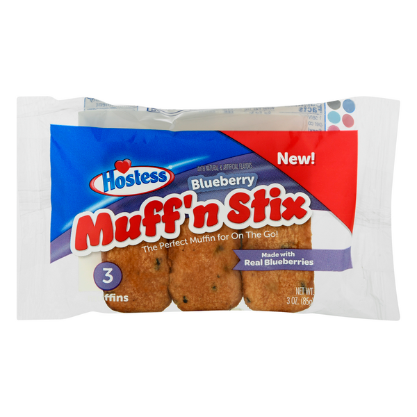 Hostess Blueberry Muffin Stix | 3 Oz | Pack of 6