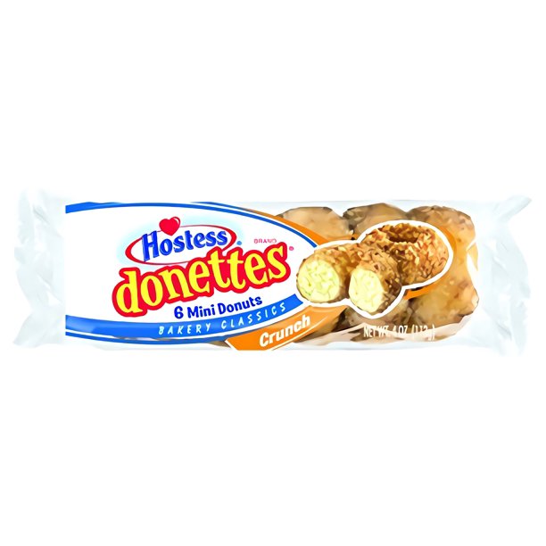 Hostess Donettes Mini Donuts, Crunch, 3.7 Ounce, 10 Count