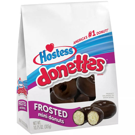 Hostess Frosted Mini DONETTES Bag, Chocolate Mini Donuts - 10.75 oz