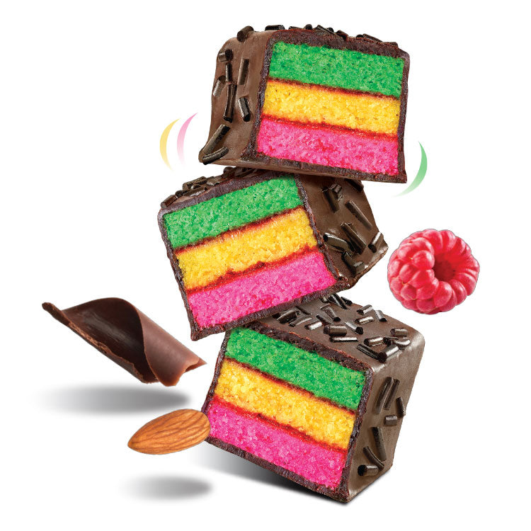 The Original Cakebites by Cookies, Grab-and-Go Bite-Sized Snack, Classic Italian Rainbow (12 Pack)