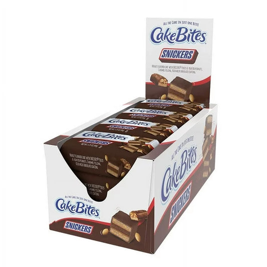 The Original Cakebites by Cookies United, Grab-and-Go Bite-Sized Snack, Snickers, 12 Pack of 3 Cookies