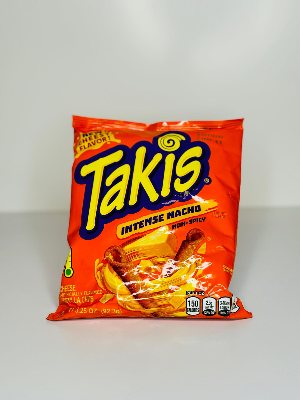 Takis Intense Nacho® Non- Spicy (Artificially Flavored ) 3.25 oz (92.3g) (20 pack)