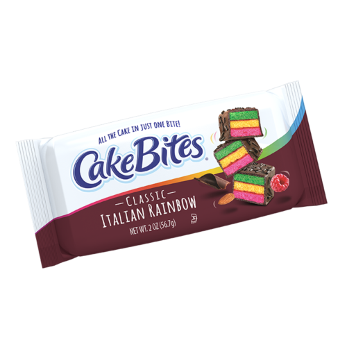 The Original Cakebites by Cookies, Grab-and-Go Bite-Sized Snack, Classic Italian Rainbow (12 Pack)