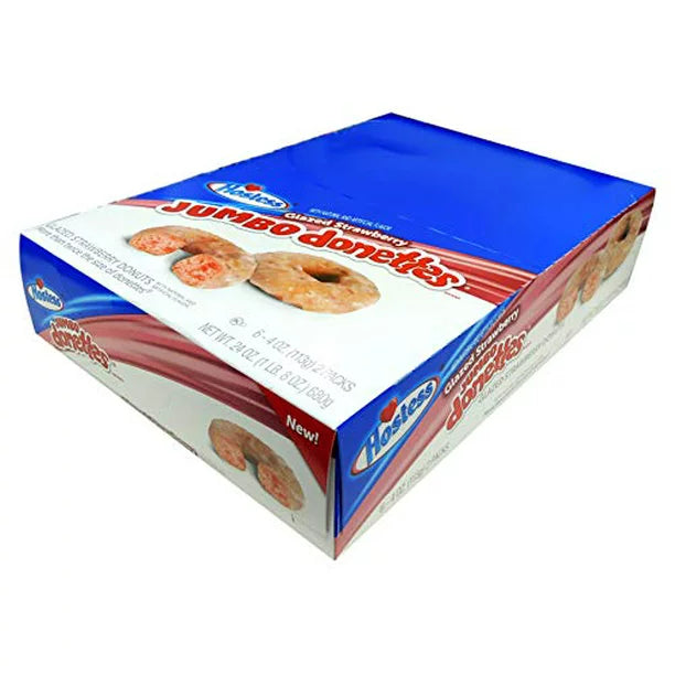 Hostess Donettes Glazed Strawberry - Jumbo 6/2pk