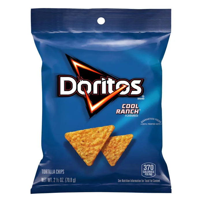 Doritos Cool Ranch Tortilla Chips, 2 1/2oz, (24 Pack)