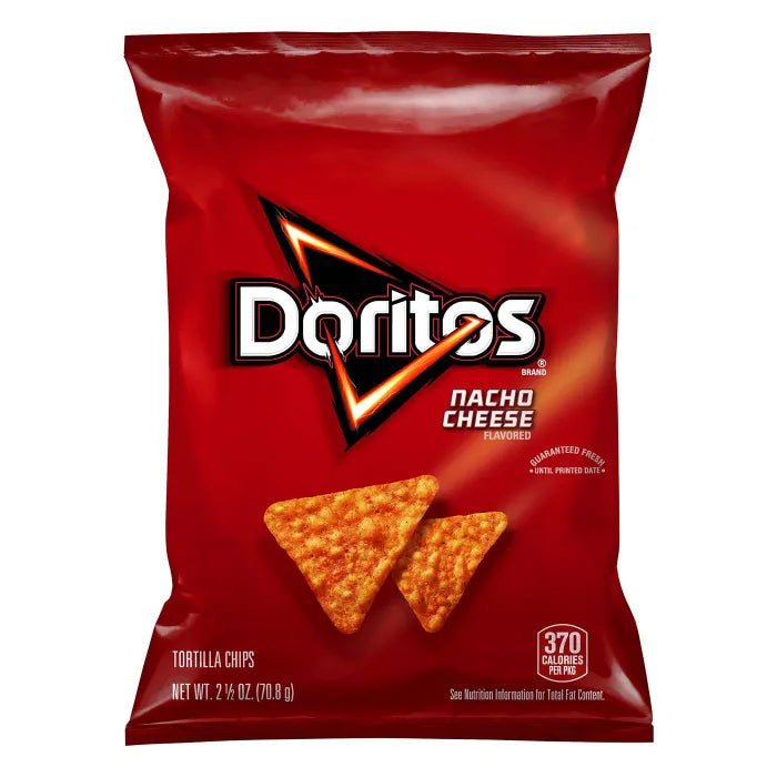 Doritos Nacho Cheese Tortilla Chips, 2 1/2oz, (24 Pack)