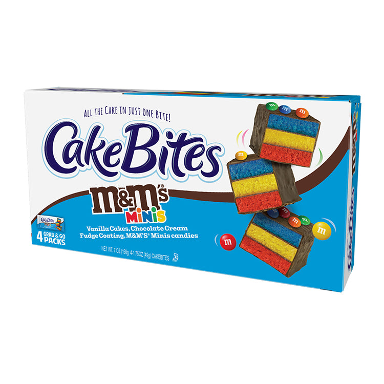 The Original Cakebites by Cookies United, Grab-and-Go Bite-Sized Snack, M&M's Minis, 12 Pack of 3 Cookies