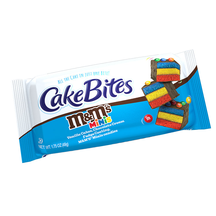 The Original Cakebites by Cookies United, Grab-and-Go Bite-Sized Snack, M&M's Minis, 12 Pack of 3 Cookies