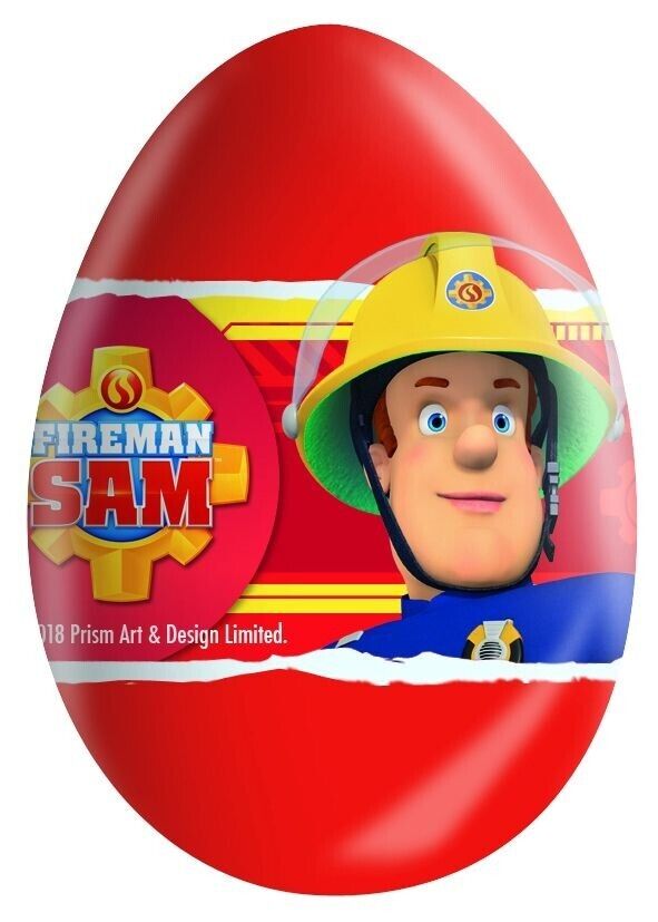 Fireman SAM Surprise Milk Chocolate Eggs with Prize Inside 24 Eggs Display Box