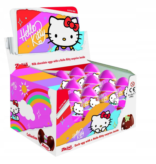 Hello Kitty Surprise Milk Chocolate Eggs with Prize Inside 24 Eggs Display Box