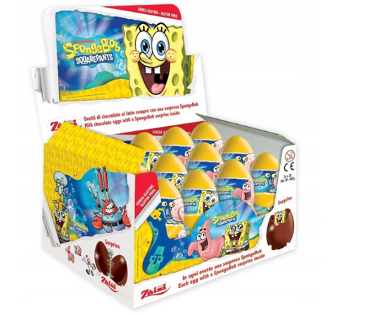 SpongeBob SquarePants Surprise Milk Chocolate Eggs with Prize Inside 24 Eggs Box