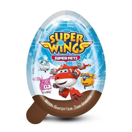 Super Wings - Biscuit bites eggs on Milky & Cocoa cream with a Suprise Toy (24 Pack)